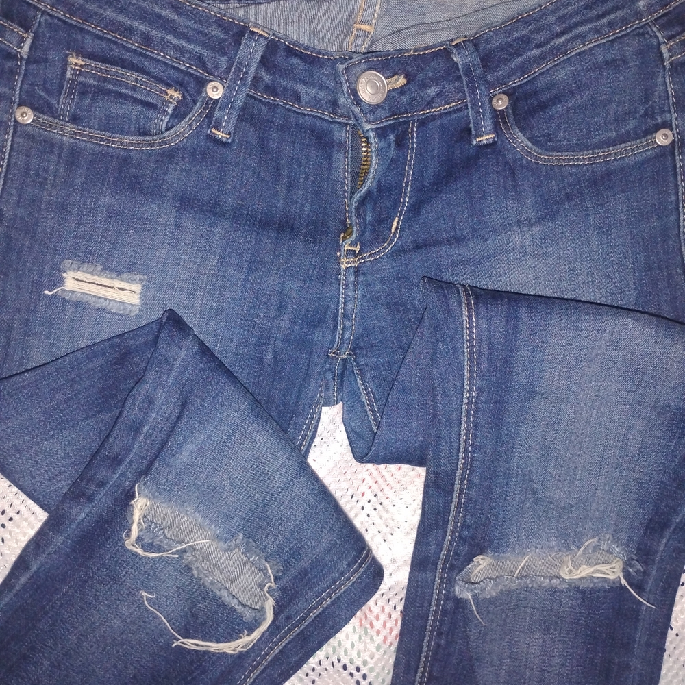 Just USA Women's Distressed Blue Skinny Jeans